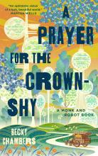 A prayer for the Crown-Shy book cover, which features a wagon driving on a road with an abstract city in the background