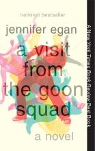 Cover image of A Visit From the Goon Squad by Jennifer Egan, featuring several overlapping transparent images of musicians in bright colors
